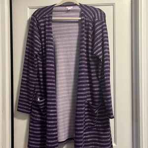 Lularoe Caroline, Size Large, Purple and White